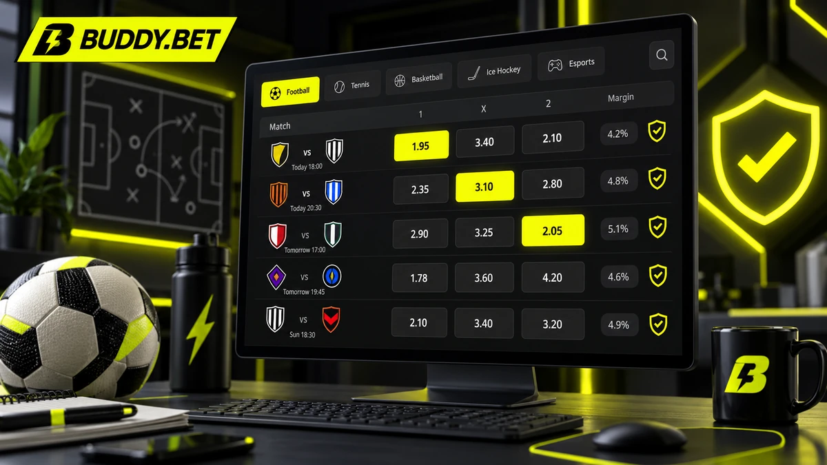 Buddy Bet betting line with football odds