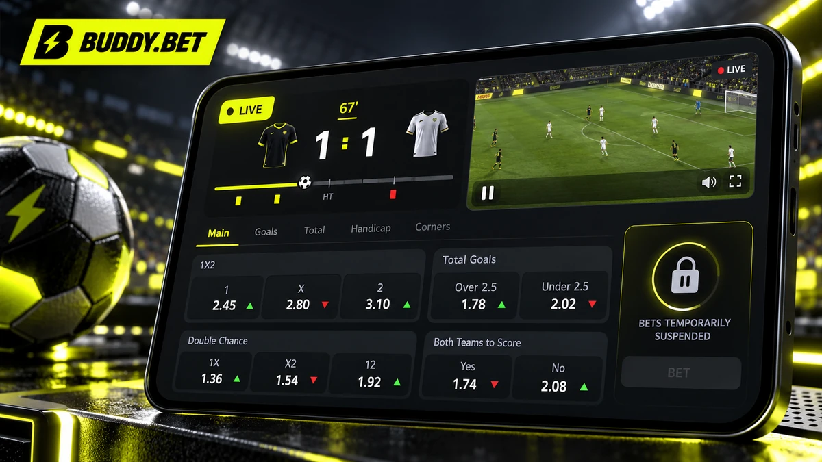 Buddy Bet live line with real-time score and odds